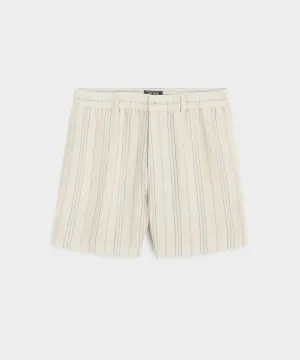 5" Linen Beachcomber Short in Cream Stripe