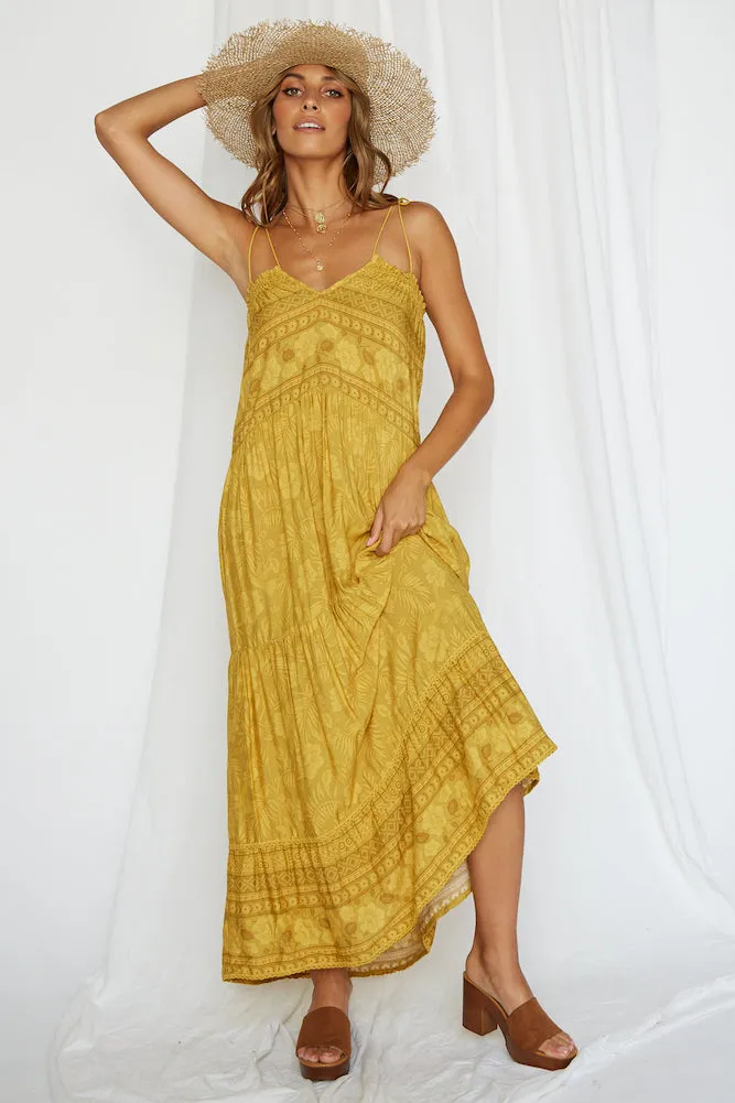 Abyss Maxi Dress Mustard