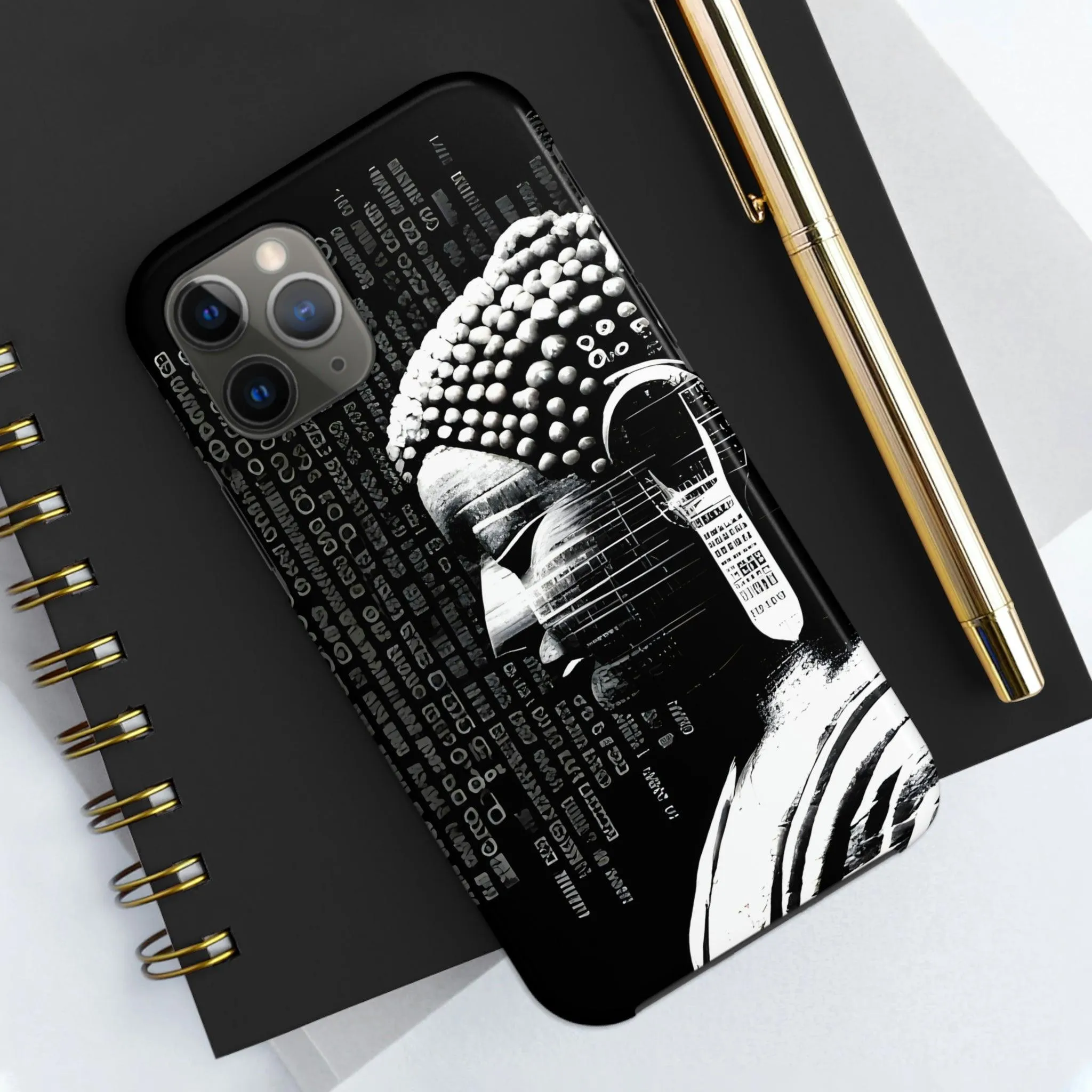 AI-Generated Art Phone Case for Iphone- Meta Zen Buddha Statue - Tough, Unique, Custom Design