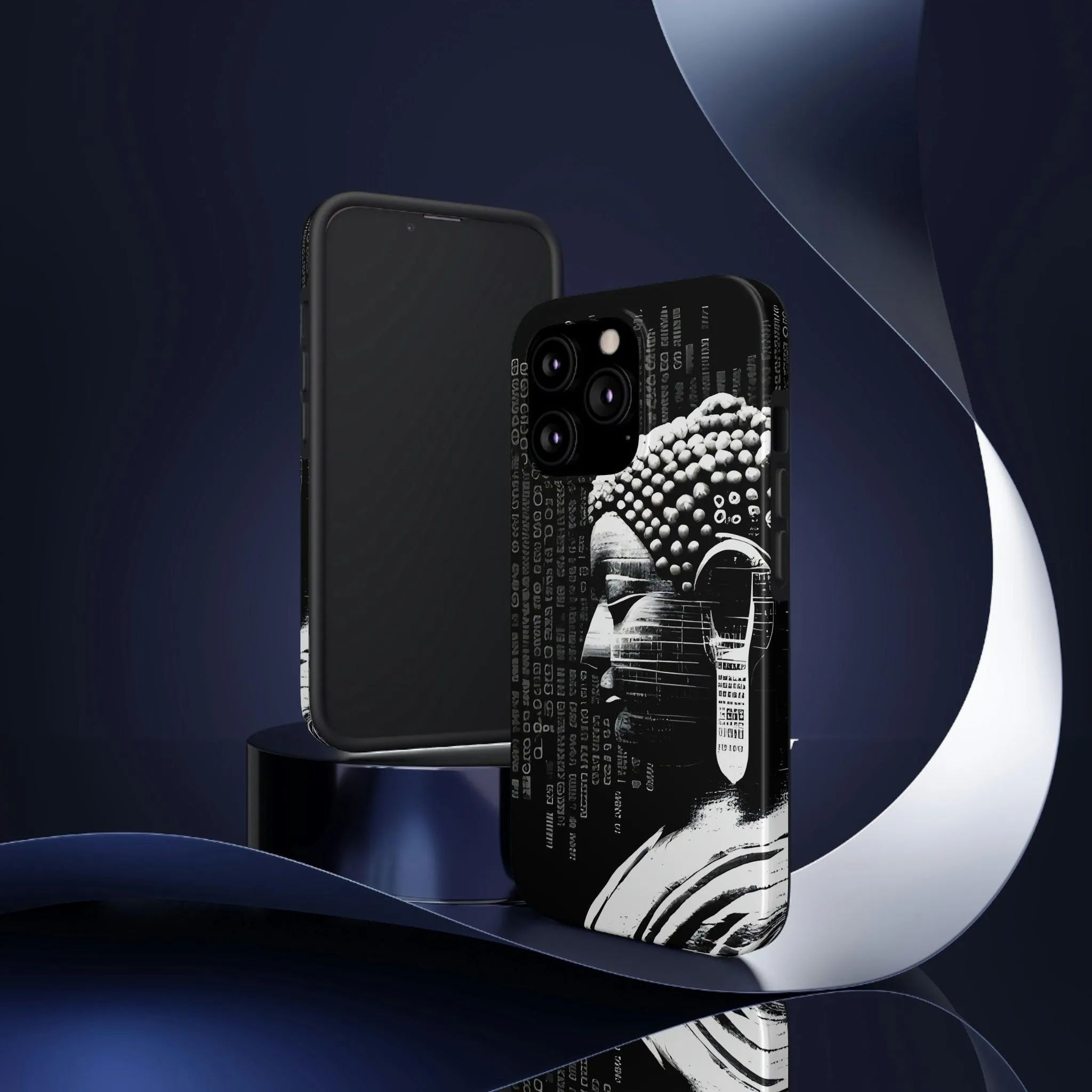 AI-Generated Art Phone Case for Iphone- Meta Zen Buddha Statue - Tough, Unique, Custom Design