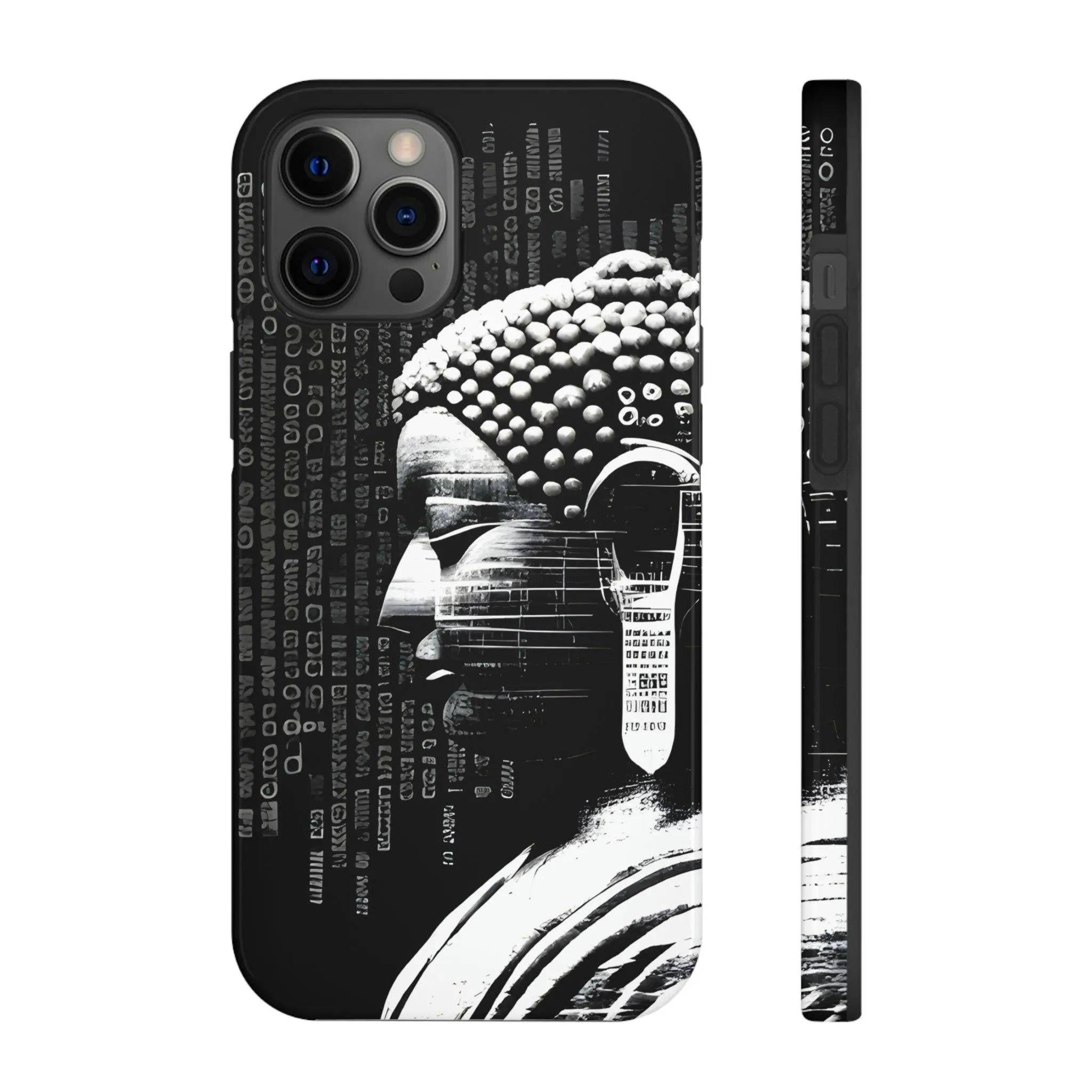 AI-Generated Art Phone Case for Iphone- Meta Zen Buddha Statue - Tough, Unique, Custom Design