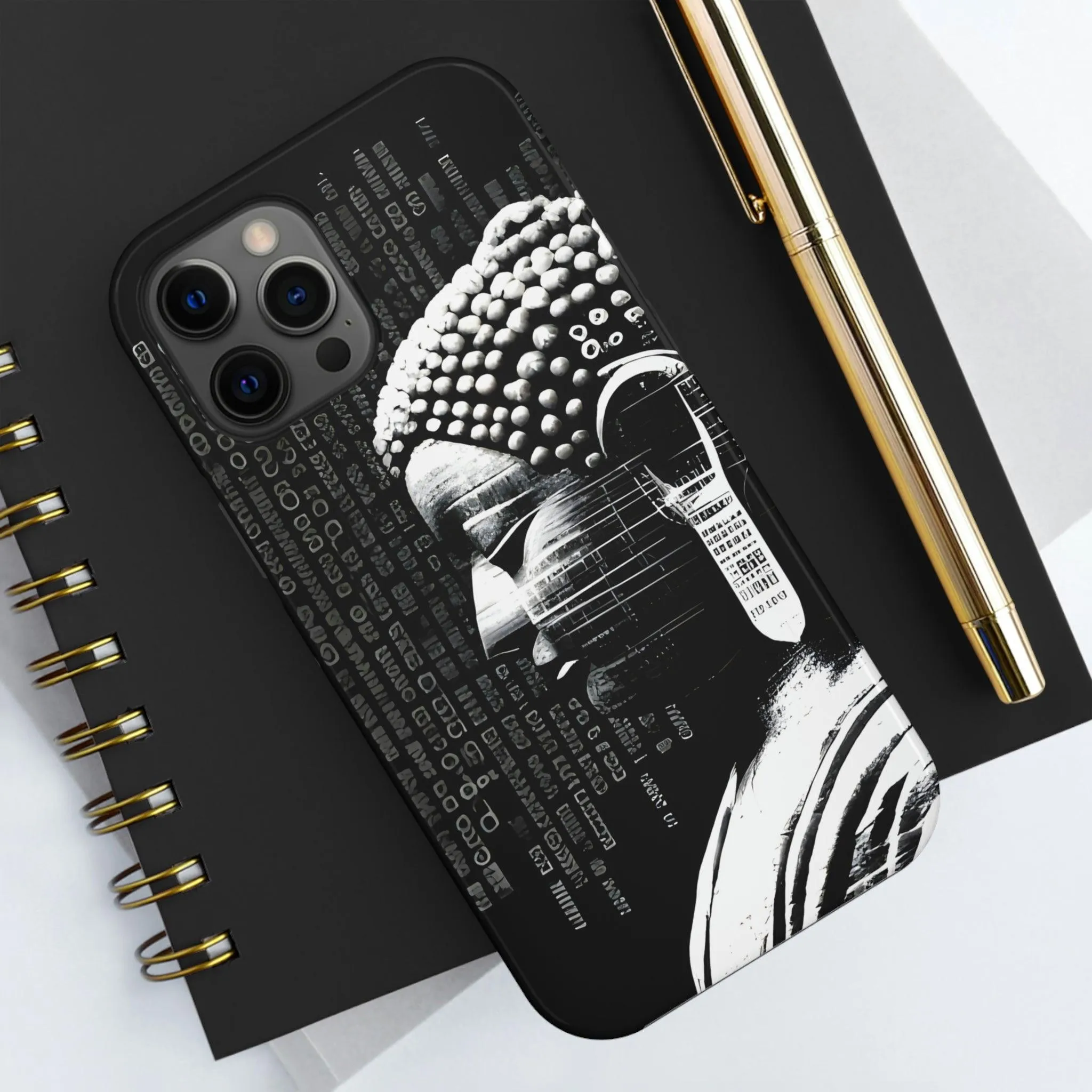 AI-Generated Art Phone Case for Iphone- Meta Zen Buddha Statue - Tough, Unique, Custom Design