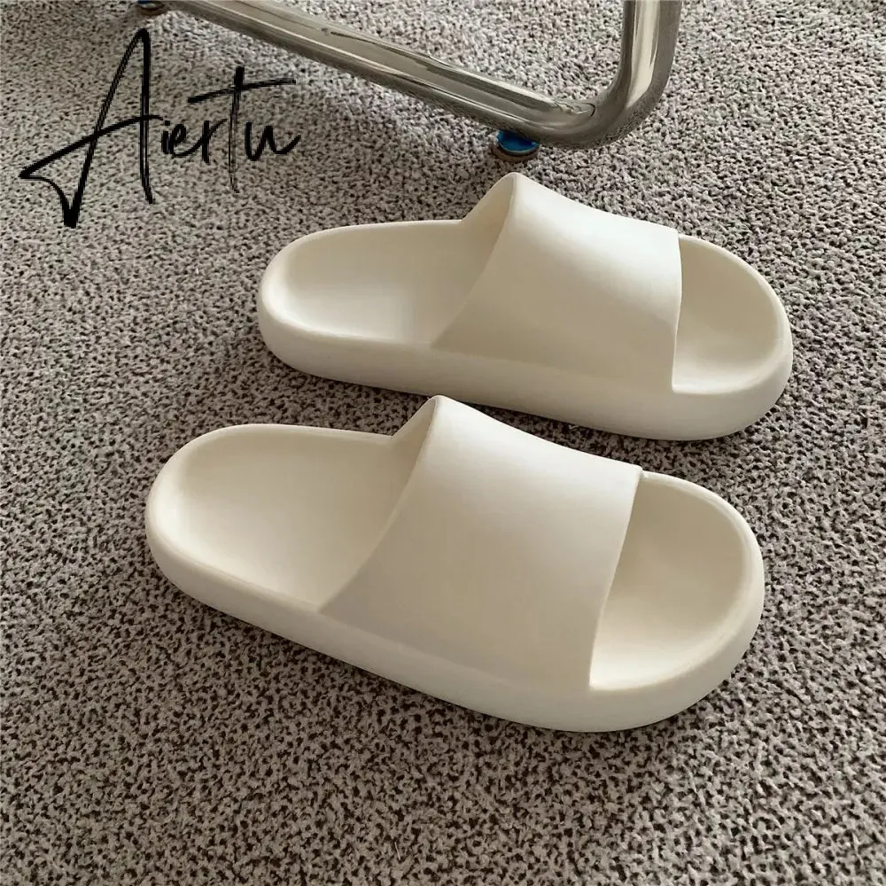 Aiertu Woman Fashion Streetwear Slippers Solid Color Simple Slippers Anti-Slip Bathroom Slippers For Women Girls Minimalist Sandals