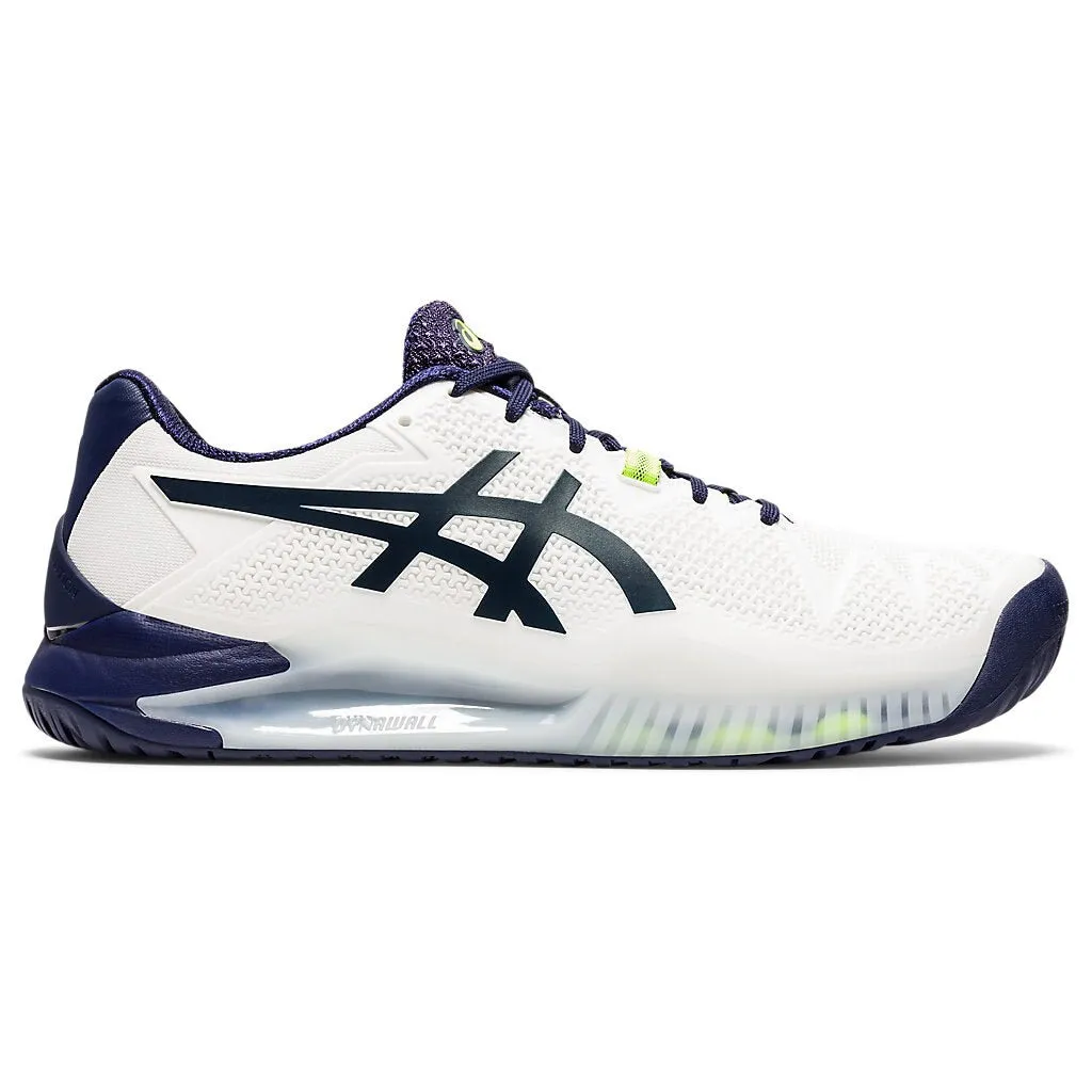 Asics Gel Resolution 8 White Mens Tennis Shoes