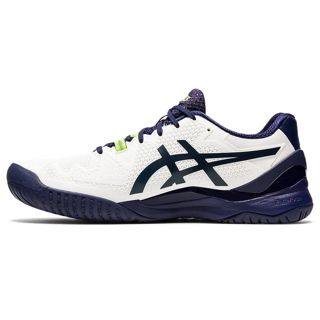 Asics Gel Resolution 8 White Mens Tennis Shoes