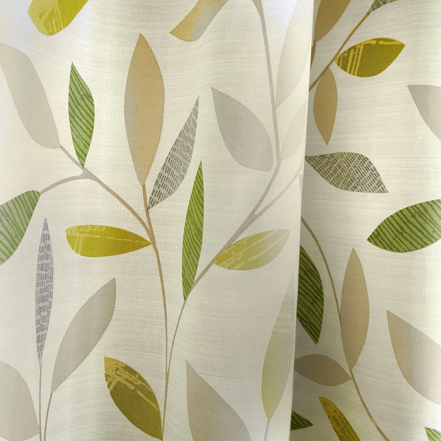 Beechwood Green Leaf Trail Eyelet Curtains