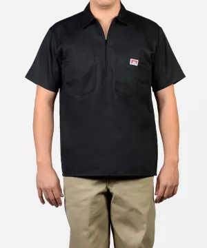 Ben Davis Short Sleeve Half-Zip Work Shirt - Black