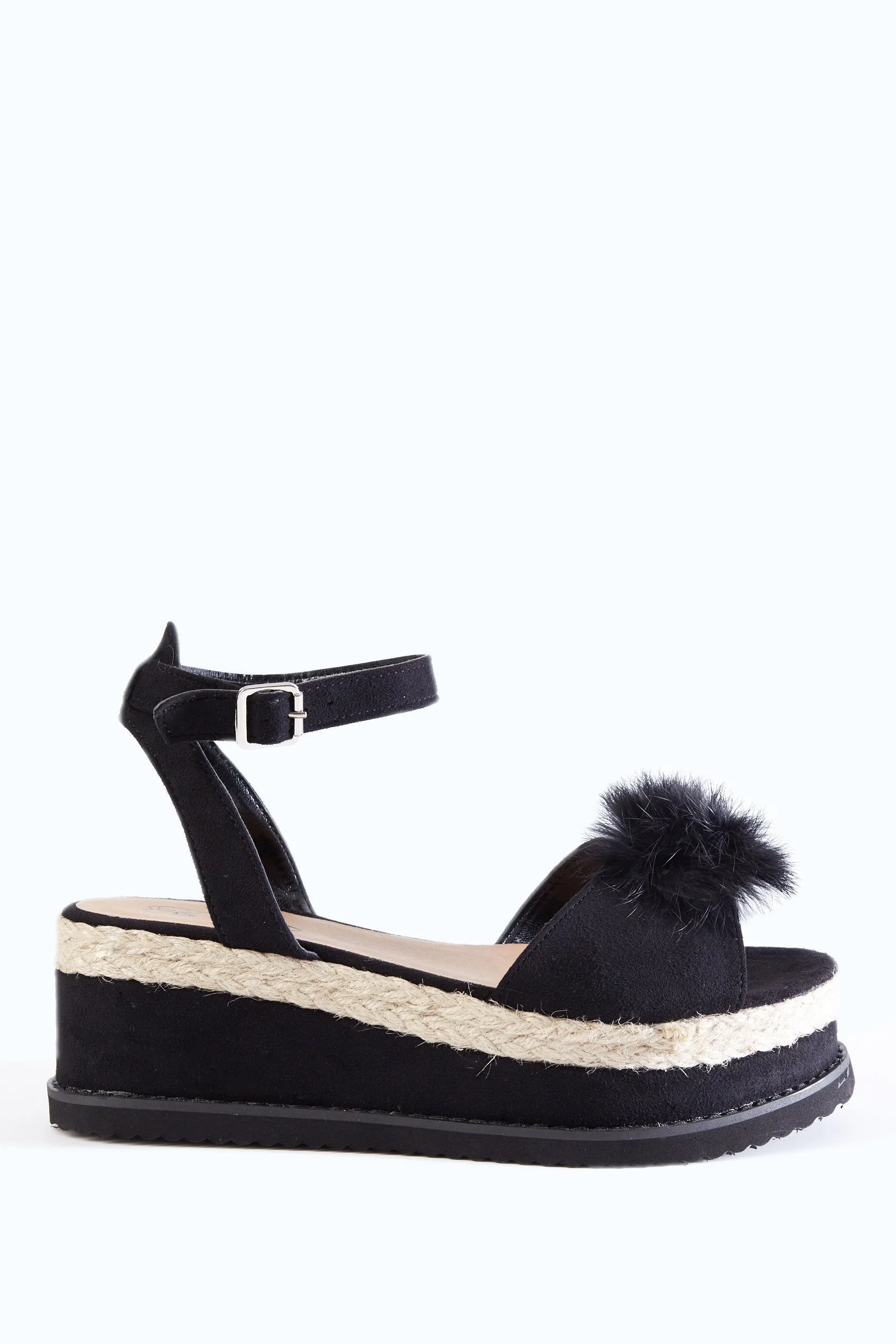 Black Pom Pom Espadrilles