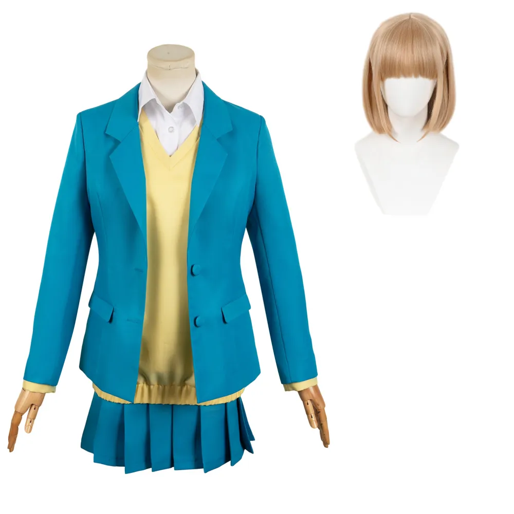 Blue Box Kano Chinatsu Women Blue Uniform Dress Party Carnival Halloween Cosplay Costume