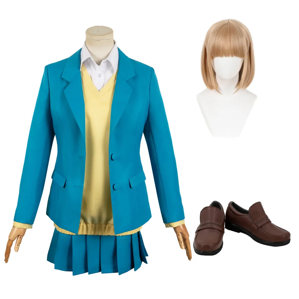 Blue Box Kano Chinatsu Women Blue Uniform Dress Party Carnival Halloween Cosplay Costume