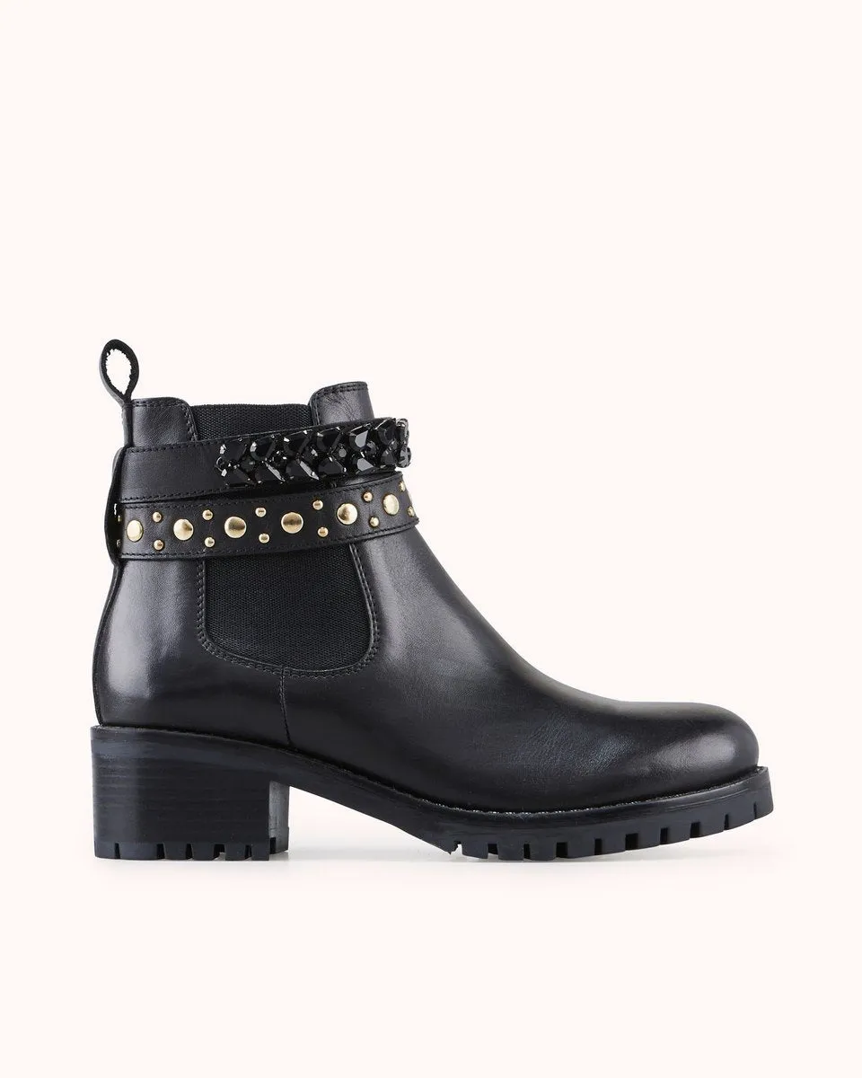 Bottines Chelsea En Cuir Kamila - Noir