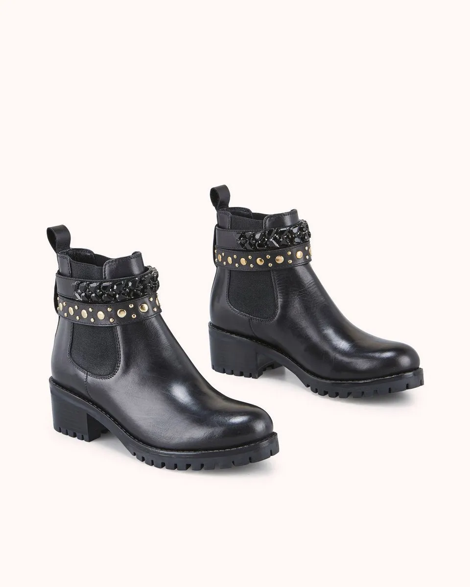 Bottines Chelsea En Cuir Kamila - Noir