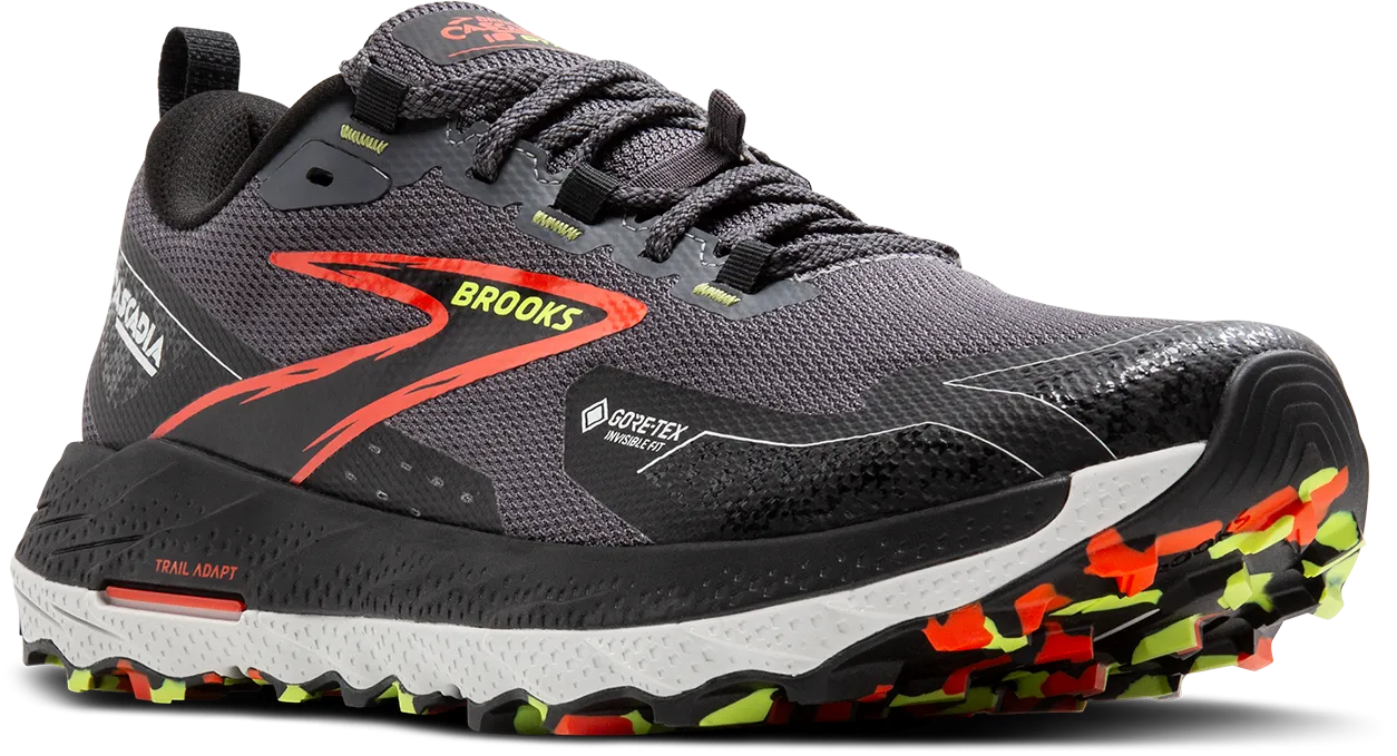 Brooks Cascadia 18 GTX (016 - Blackened Pearl/Black/Tomato)