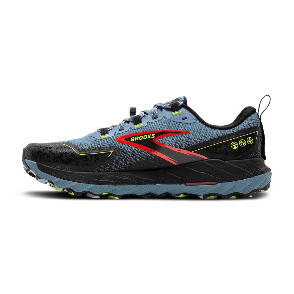 Brooks Cascadia 18 Wide (Mens) - Citadel/Ebony/Lime