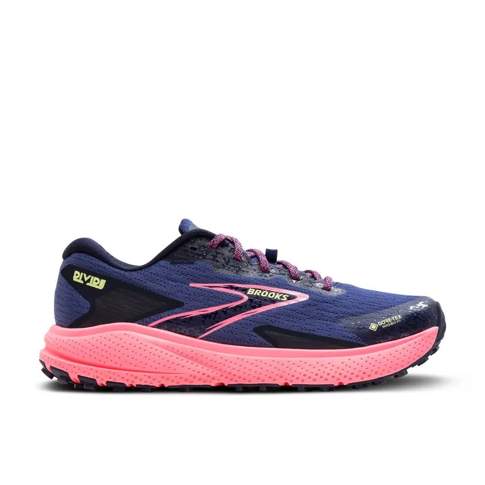 Brooks Divide 5 GTX (Womens) - Grey Blue/Pink/Lime