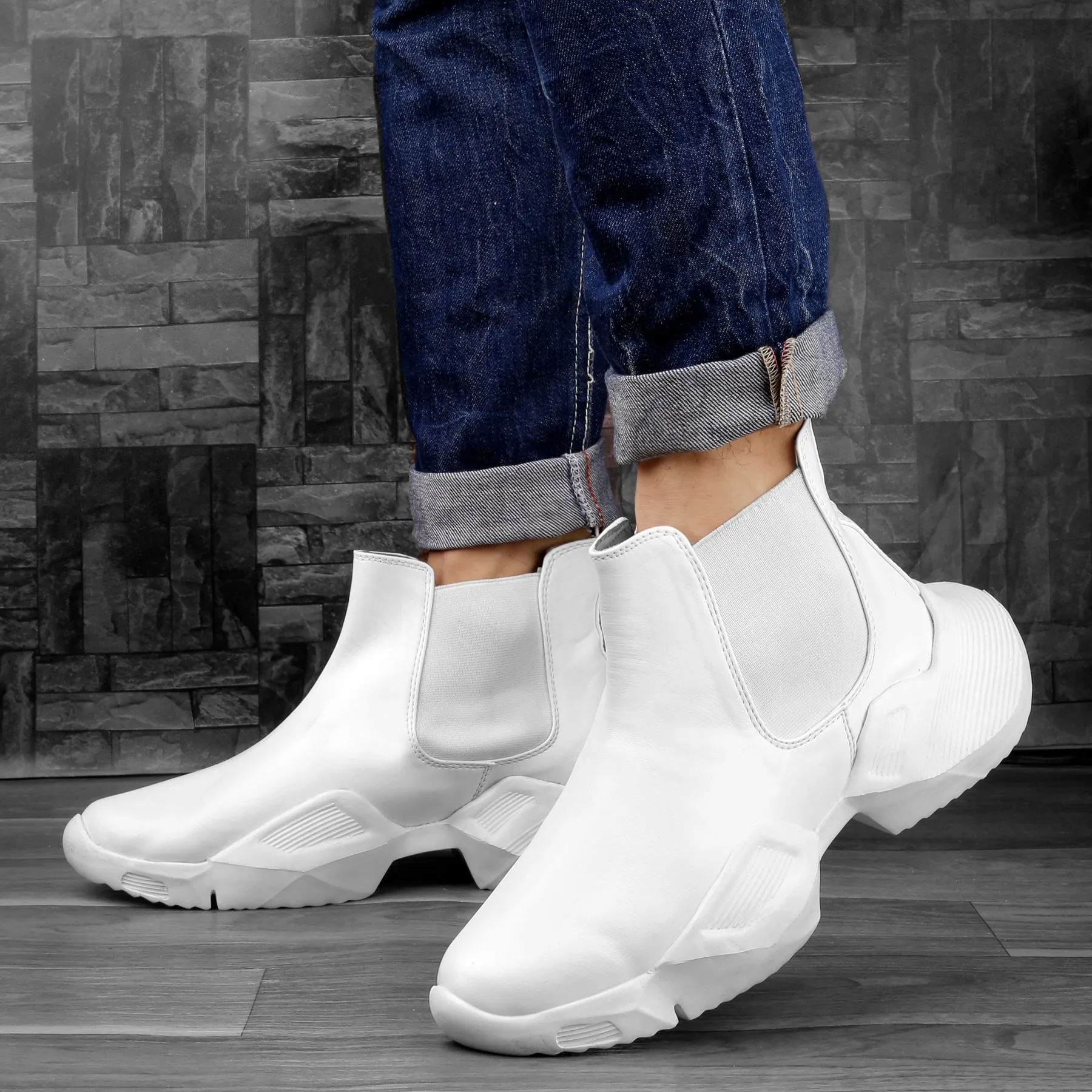 Bxxy Faux Leather Trendiest Slip-on Boots for Men