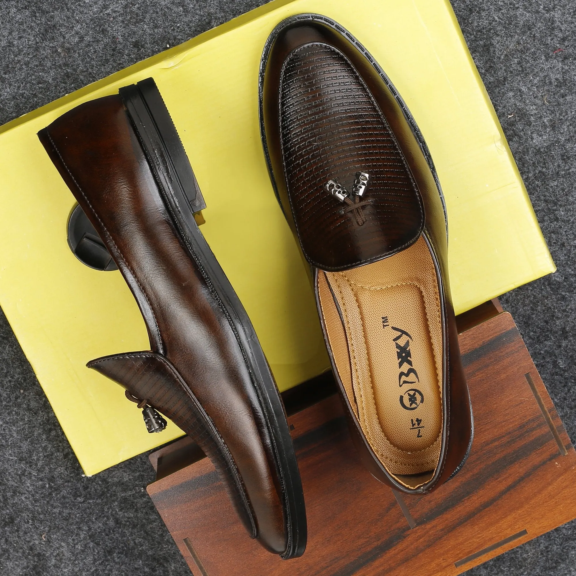 Bxxy's Faux Leather Partywear Slip-ons for Men