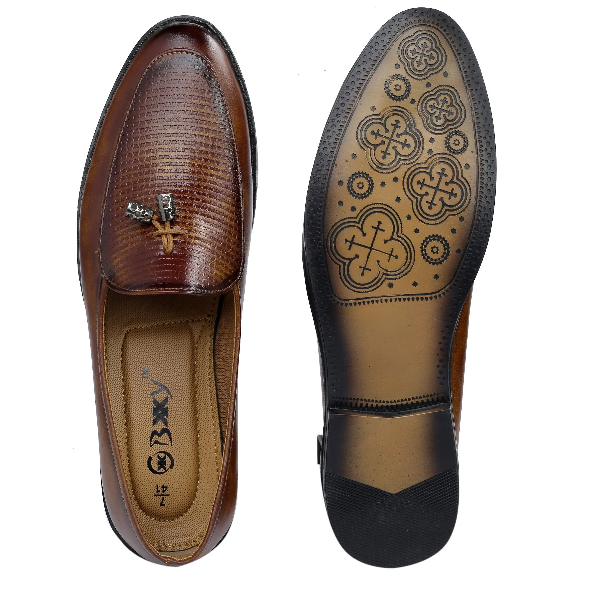 Bxxy's Faux Leather Partywear Slip-ons for Men