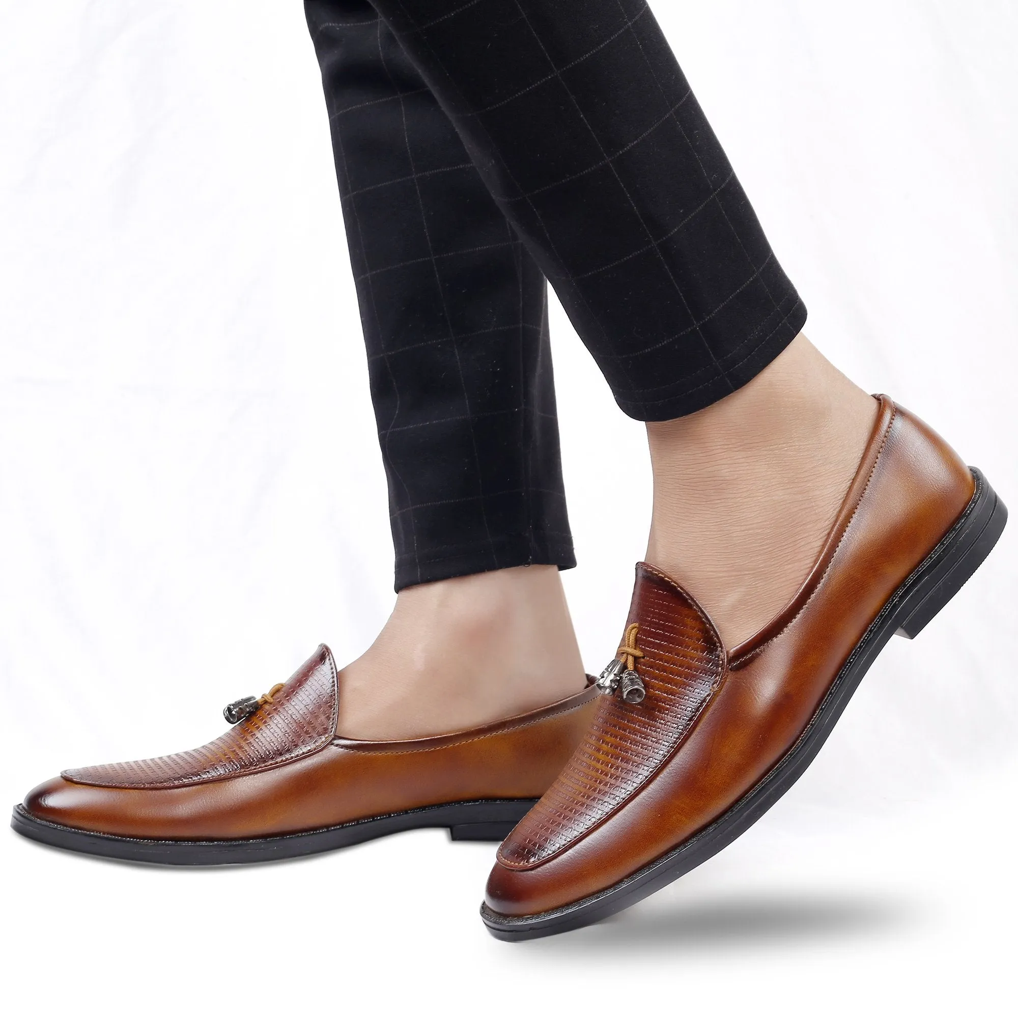 Bxxy's Faux Leather Partywear Slip-ons for Men