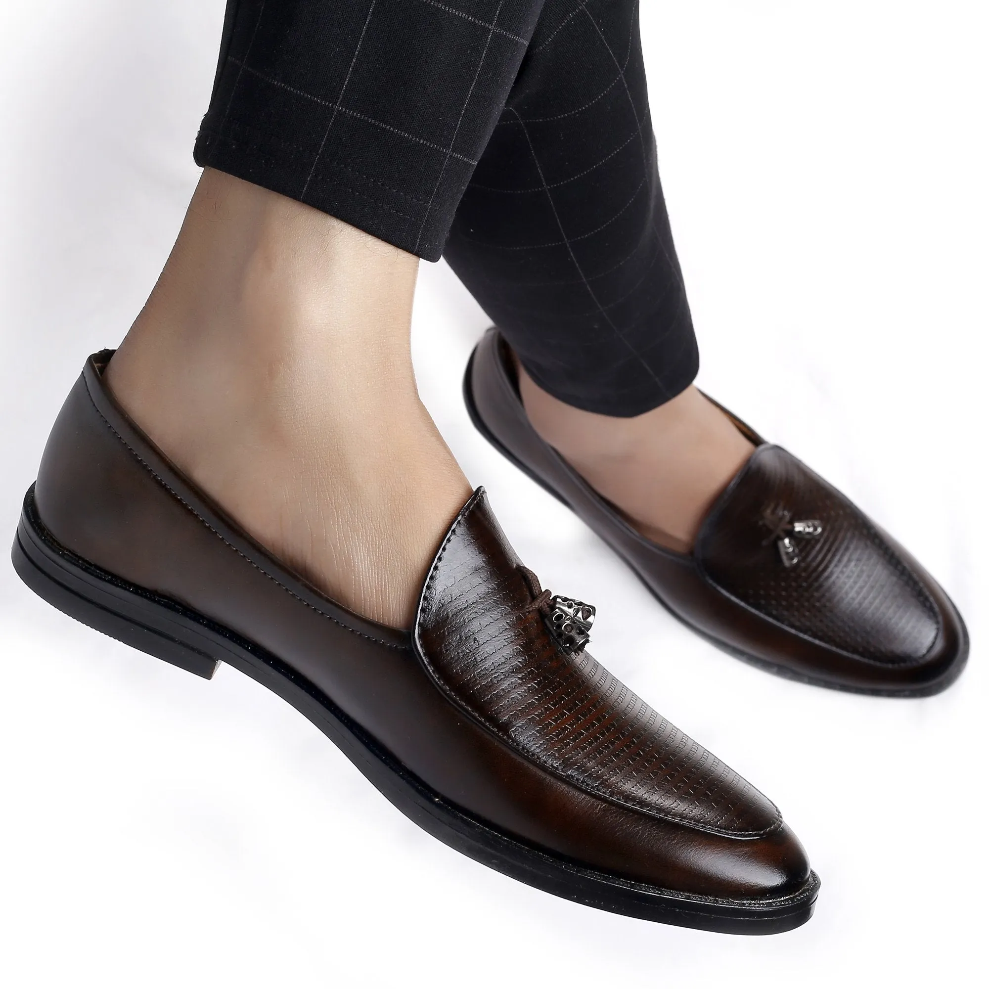 Bxxy's Faux Leather Partywear Slip-ons for Men