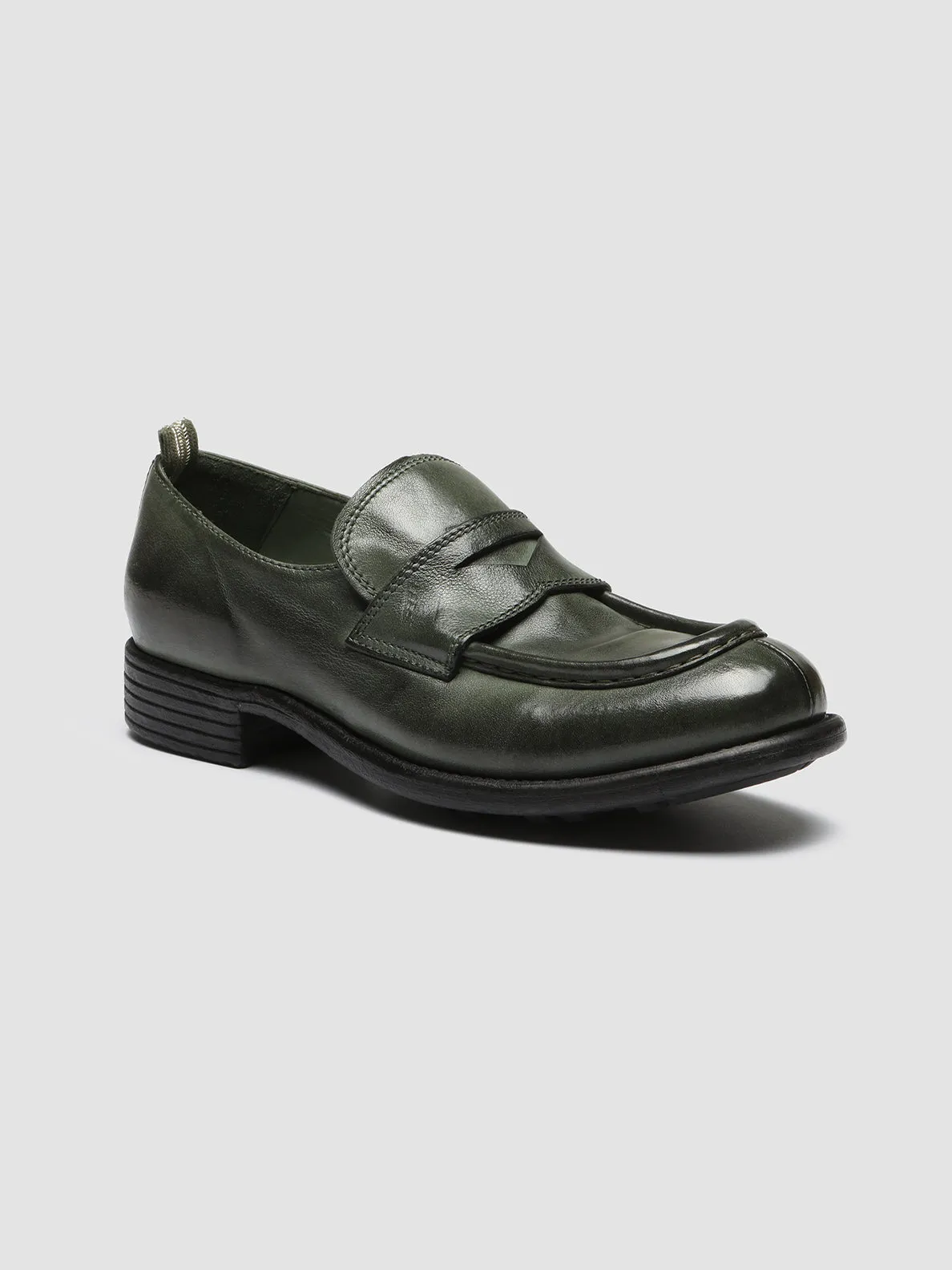 CALIXTE 020 - Green Leather loafers