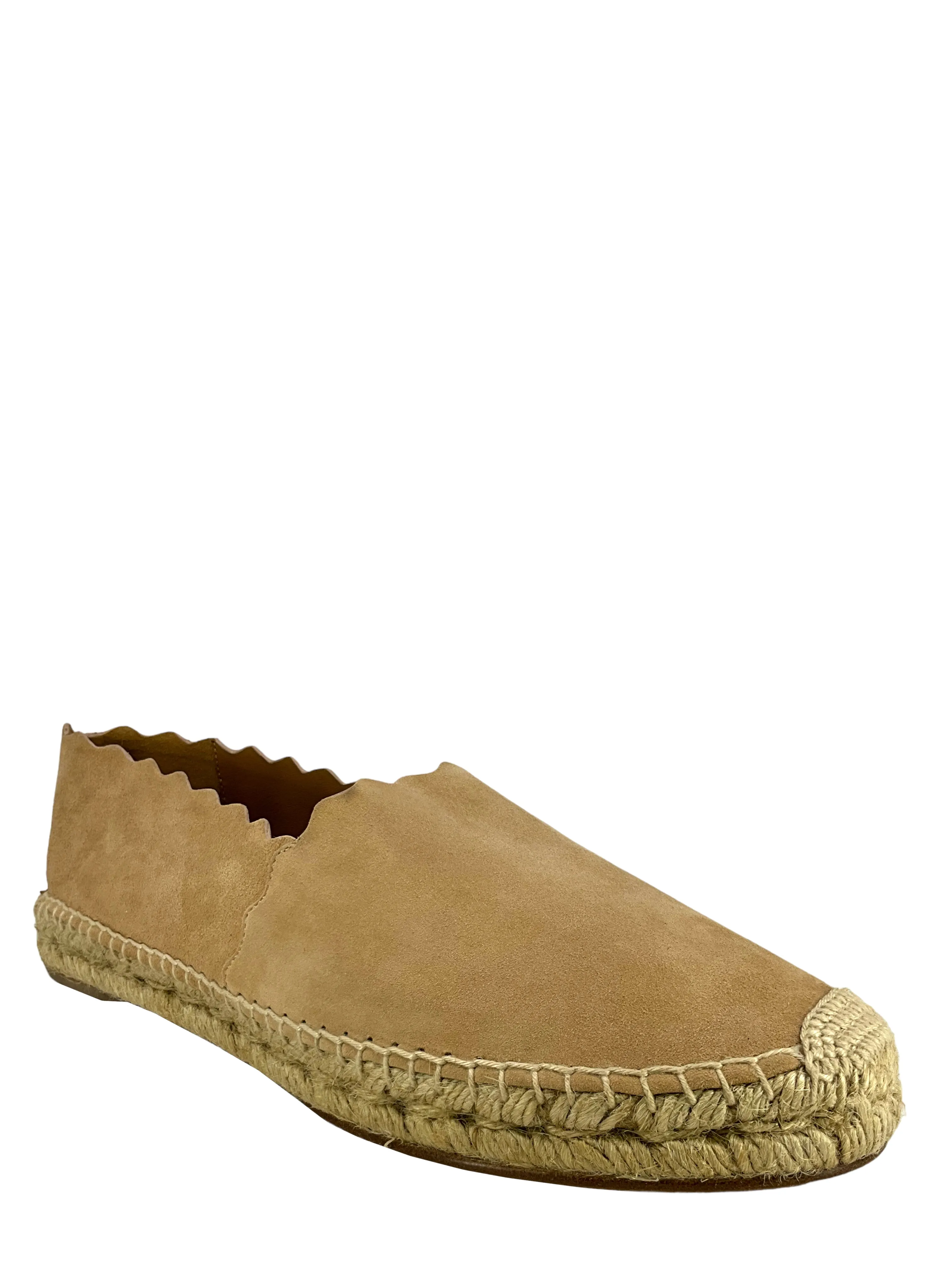 Chloe Lauren Scalloped Suede Espadrilles Size 10