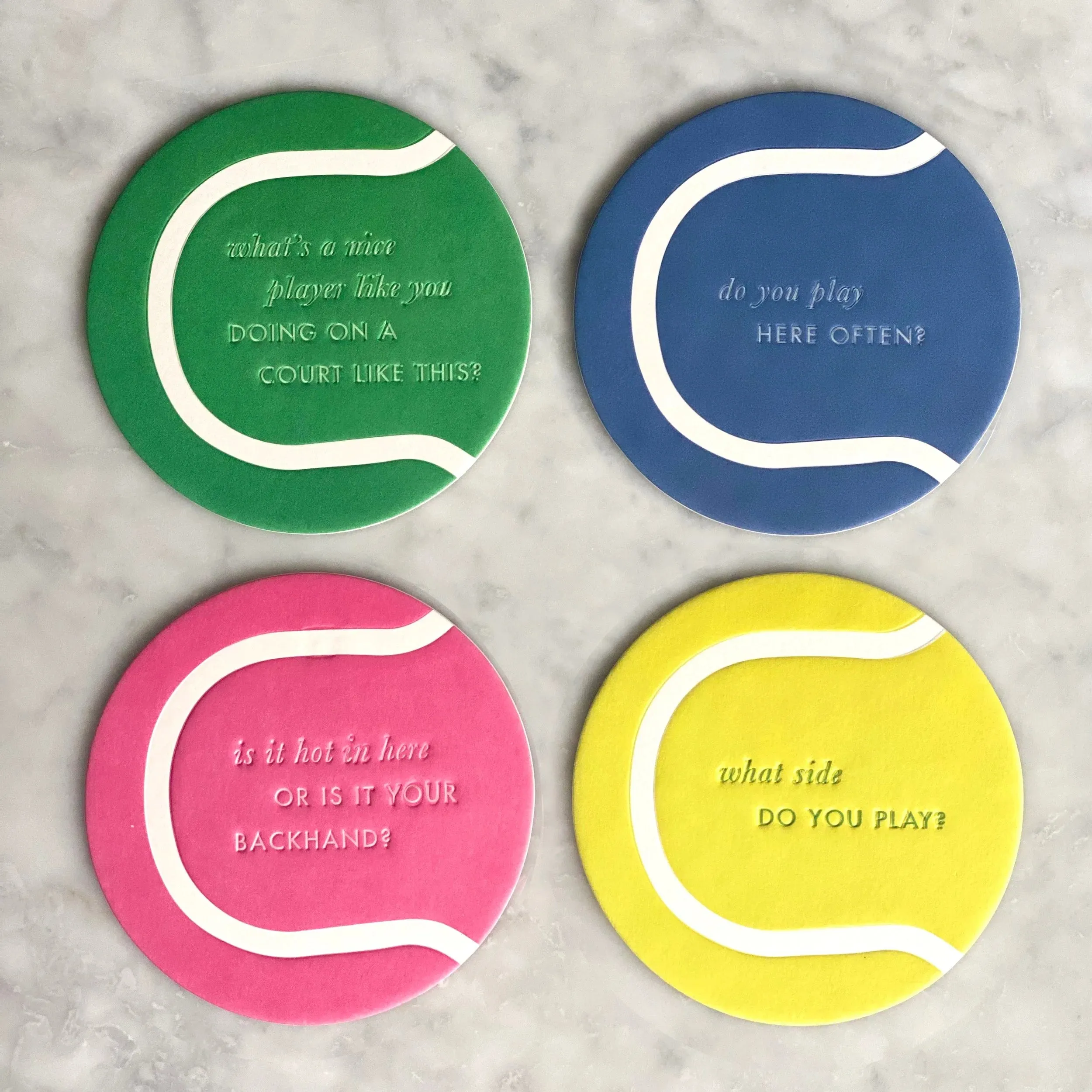 COURTGIRL Doubles Partner Pick-Up Line Coasters