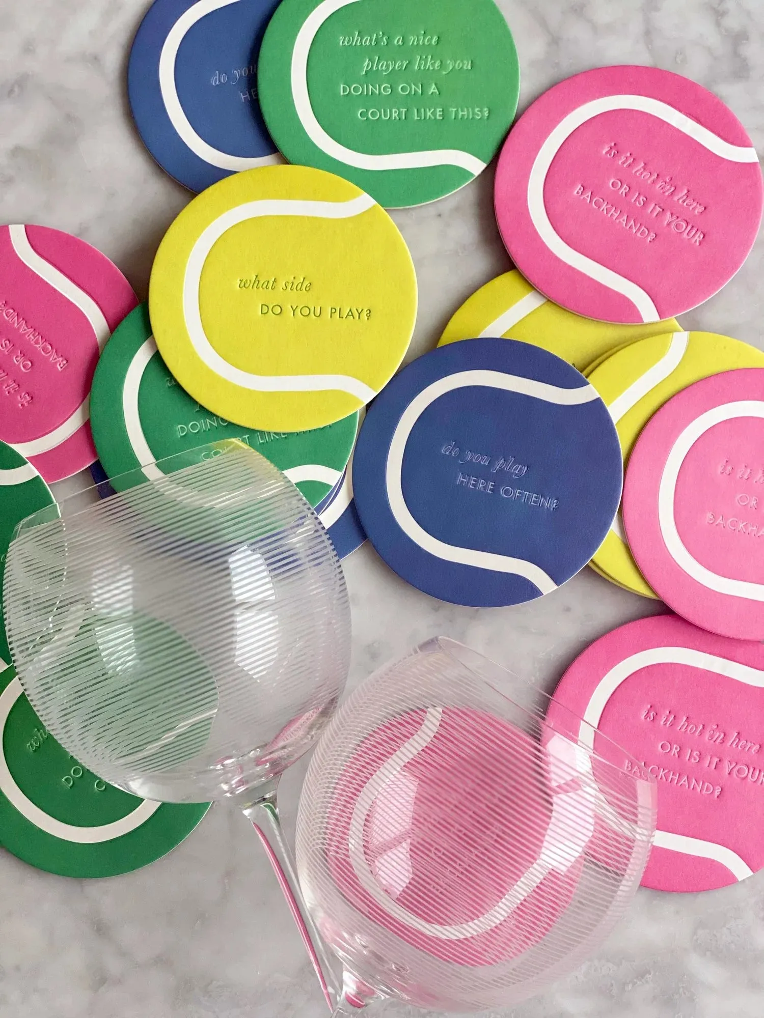 COURTGIRL Doubles Partner Pick-Up Line Coasters