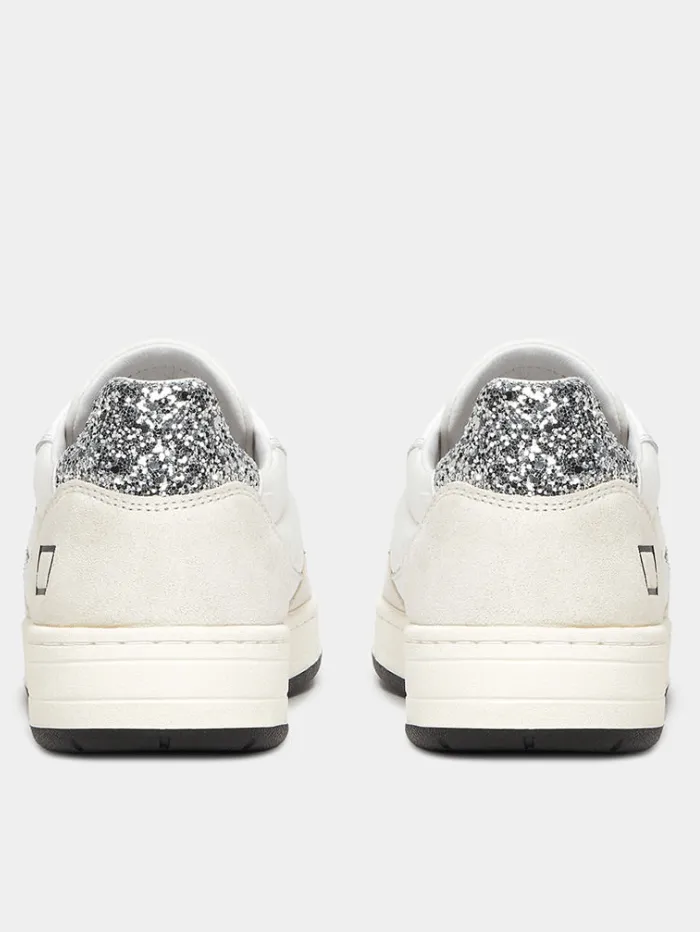 D.A.T.E. Court 2.0 Nylon White Glitter Trainers W401-C2-NY-11