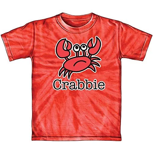 Dawhud Direct Crabbie Red Tie Dye Adult Tee Shirt (Medium