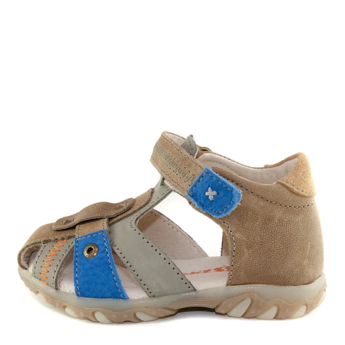 D.D. Step Toddler Boy Sandals Brown, Grey And Blue - Supportive Leather Shoes From Europe Kids Orthopedic