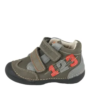 D.D. Step Toddler Boy Shoes Brown And Grey With Numbers - Supportive Leather From Europe Kids Orthopedic