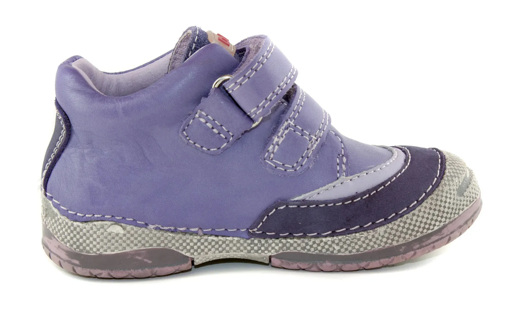 D.D. Step Toddler Girl Shoes Violet With Flower - Supportive Leather From Europe Kids Orthopedic