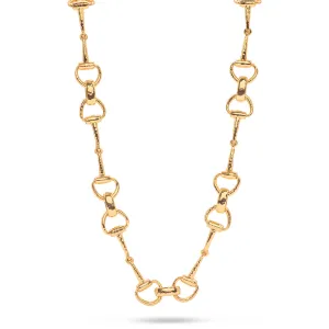 Equestrian Snaffle Bit Chain Necklace, 20" - Gold