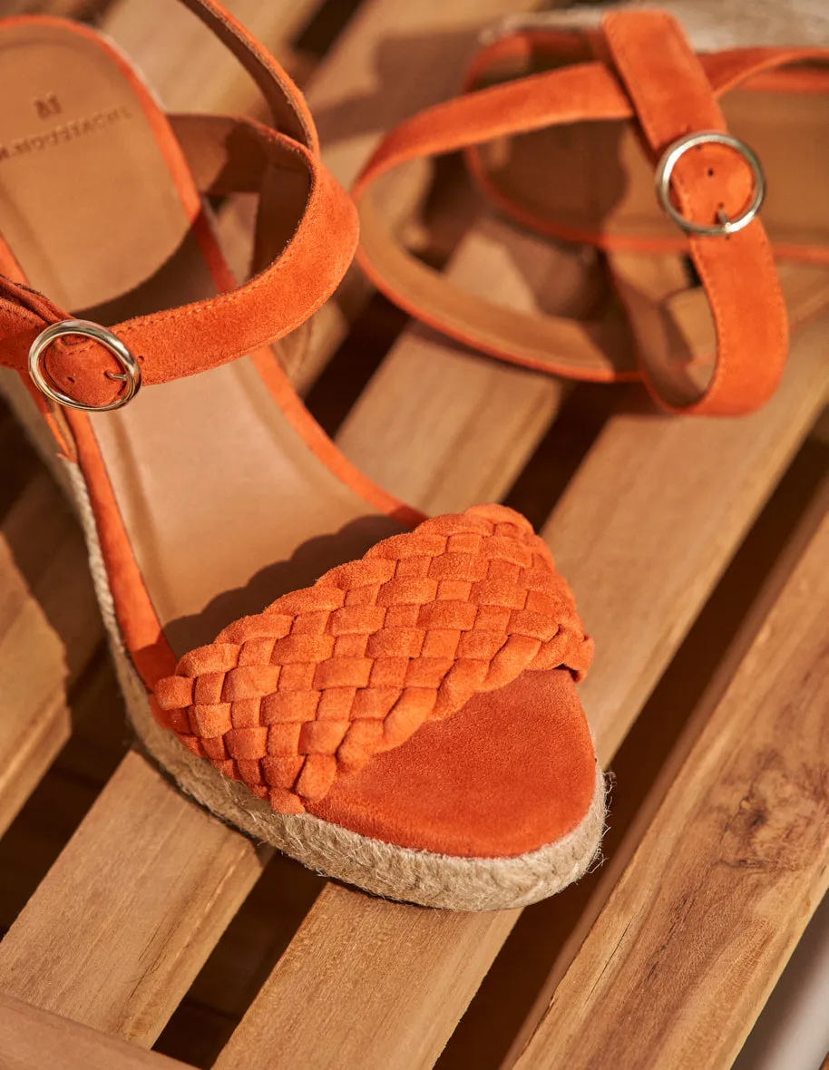 Espadrilles compensées Ambre - Suède orange