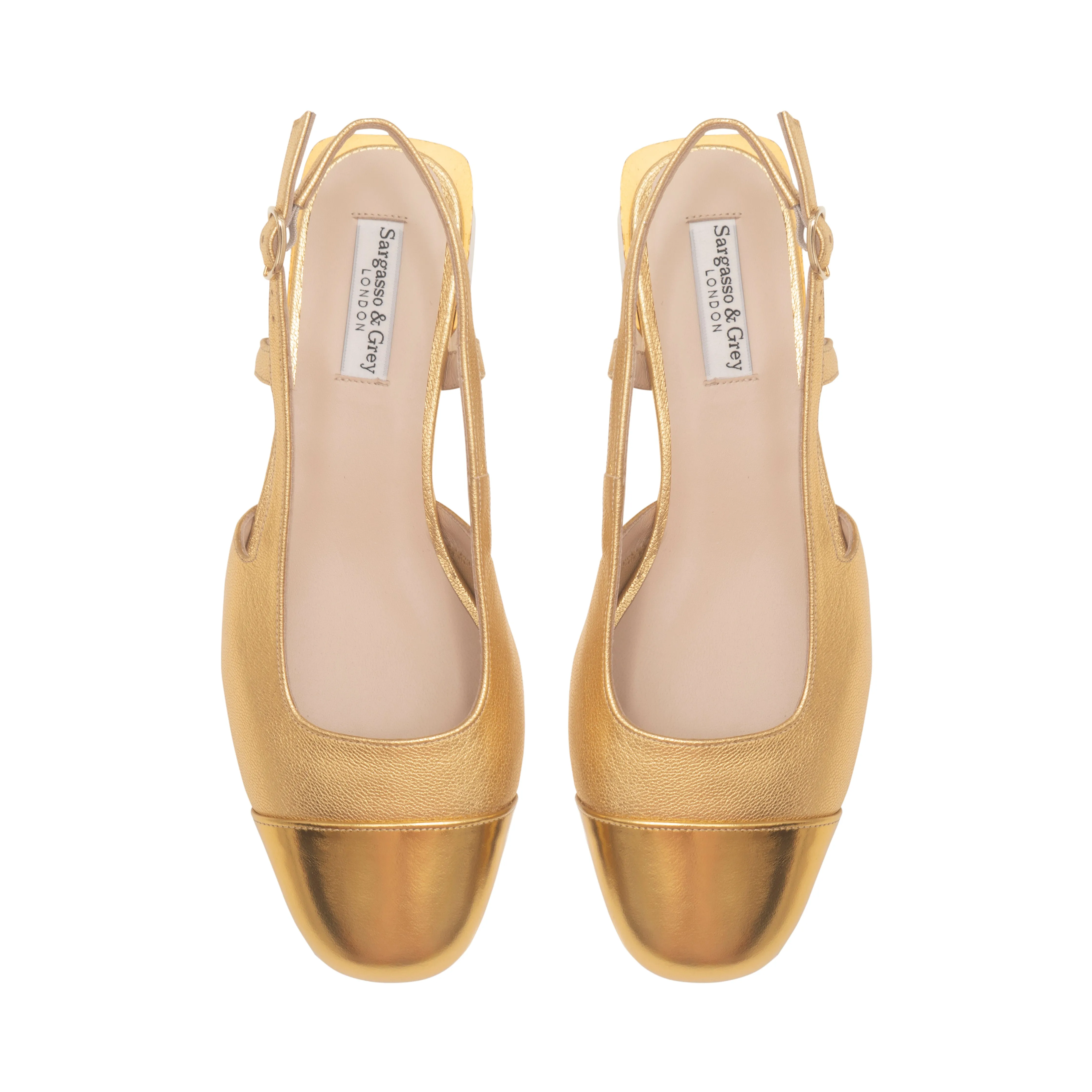 Fern Wide Fit Court - Gold Leather