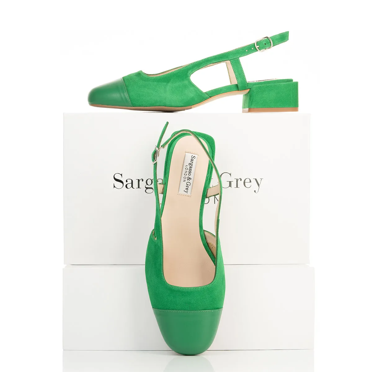 Fern Wide Fit Court - Green Suede