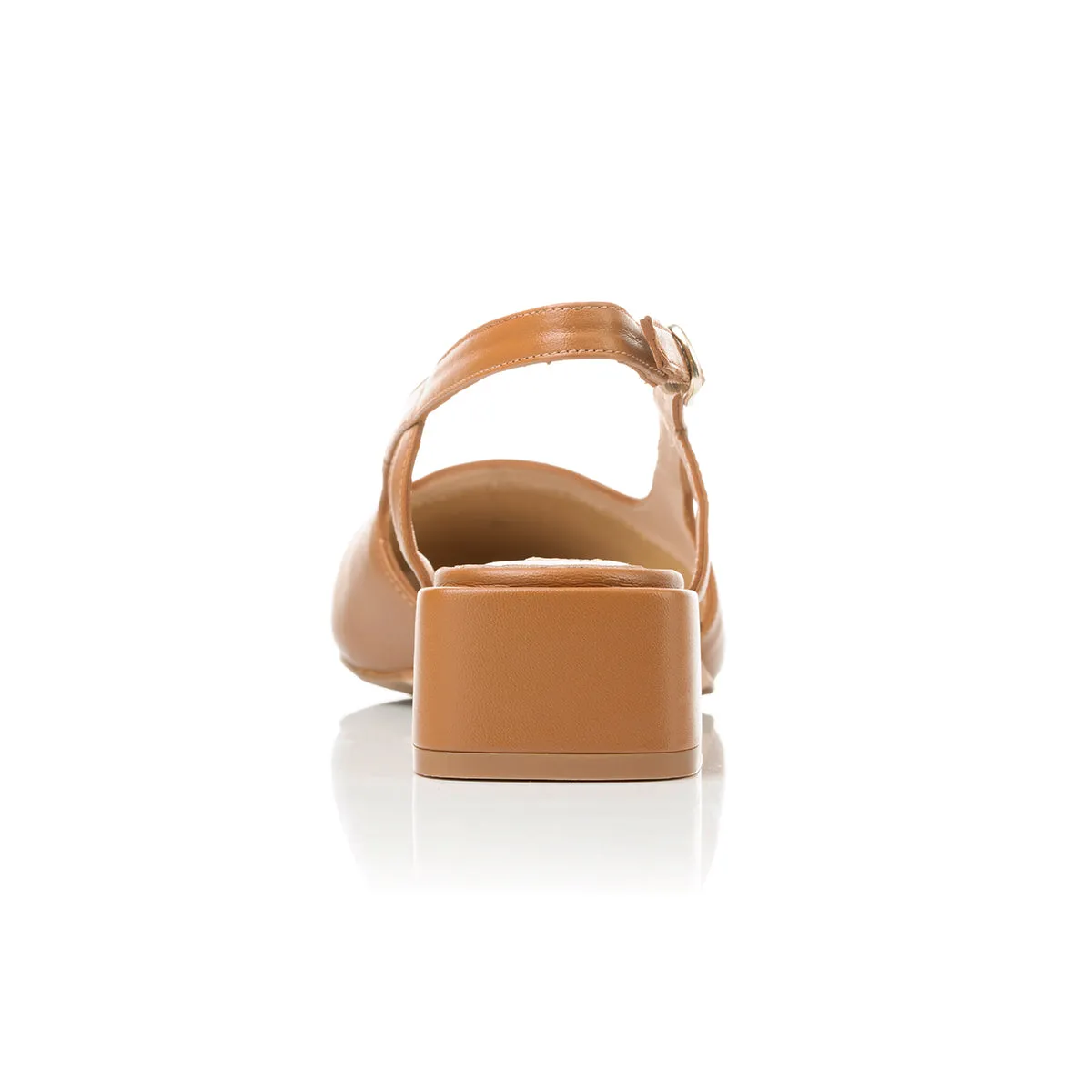 Fern Wide Fit Court - Tan Leather