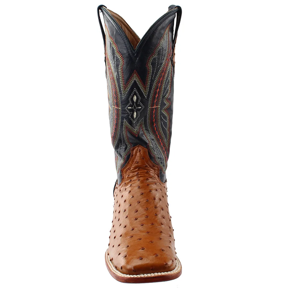 Full Quill Ostrich Square Toe Cowboy Boots