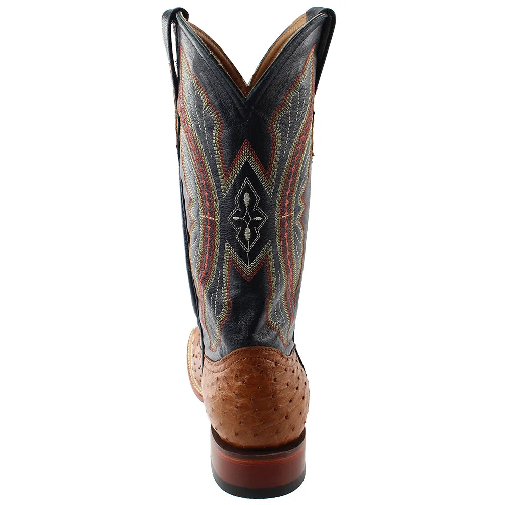 Full Quill Ostrich Square Toe Cowboy Boots