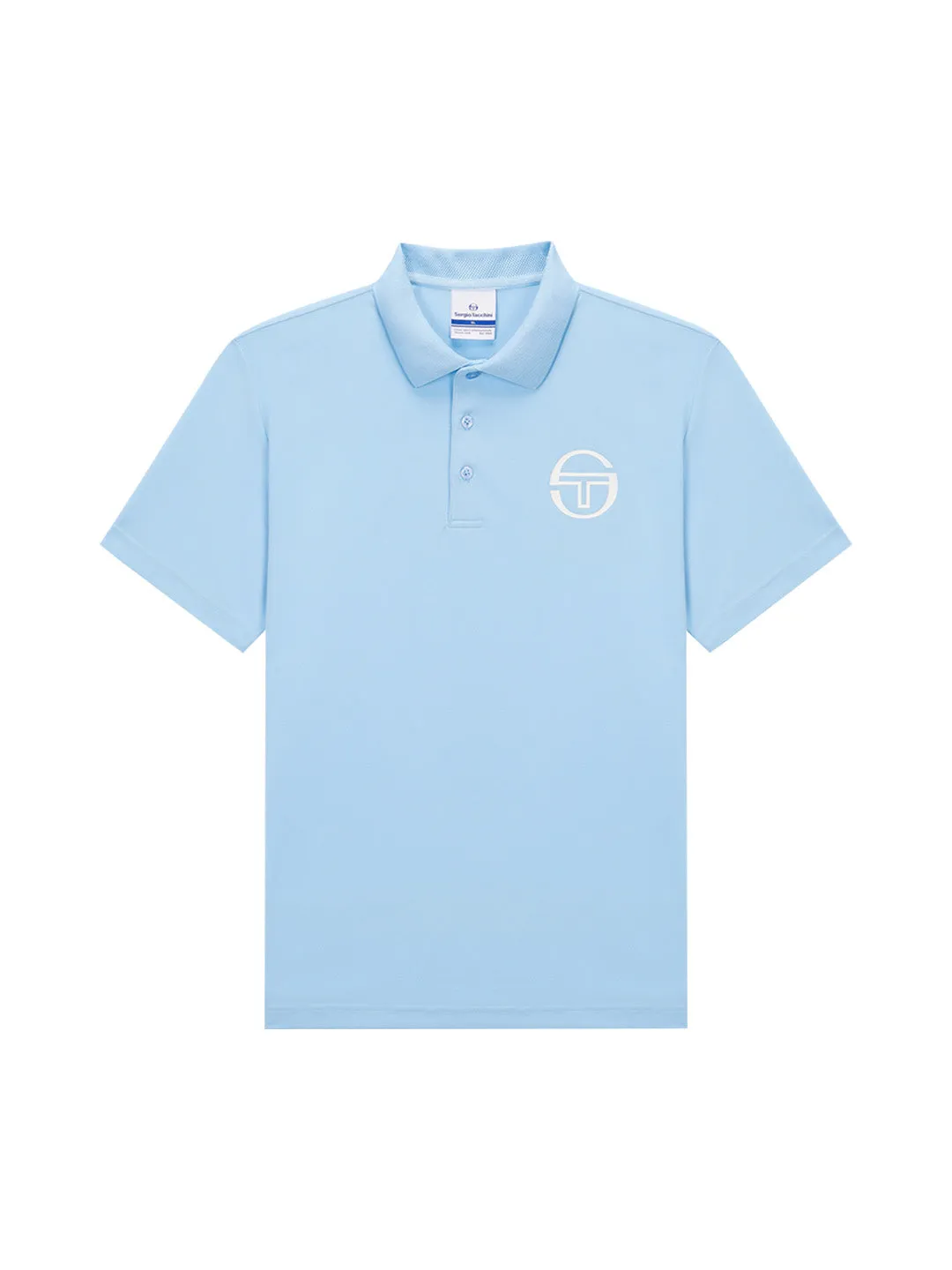 Graphic Polo Shirt- Light Blue