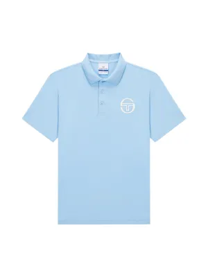 Graphic Polo Shirt- Light Blue