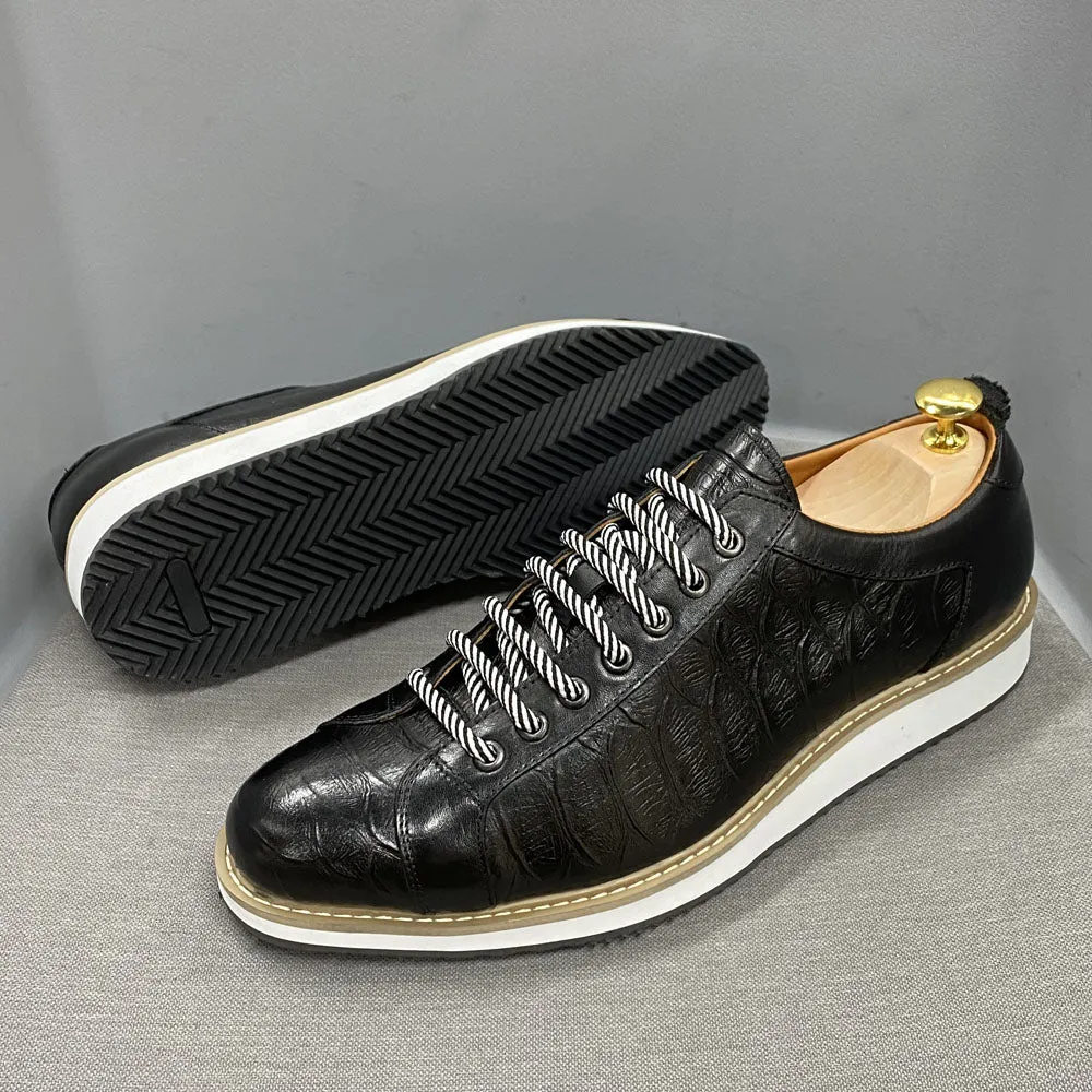 Green Crocodile Skin Luxury Leather Shoes