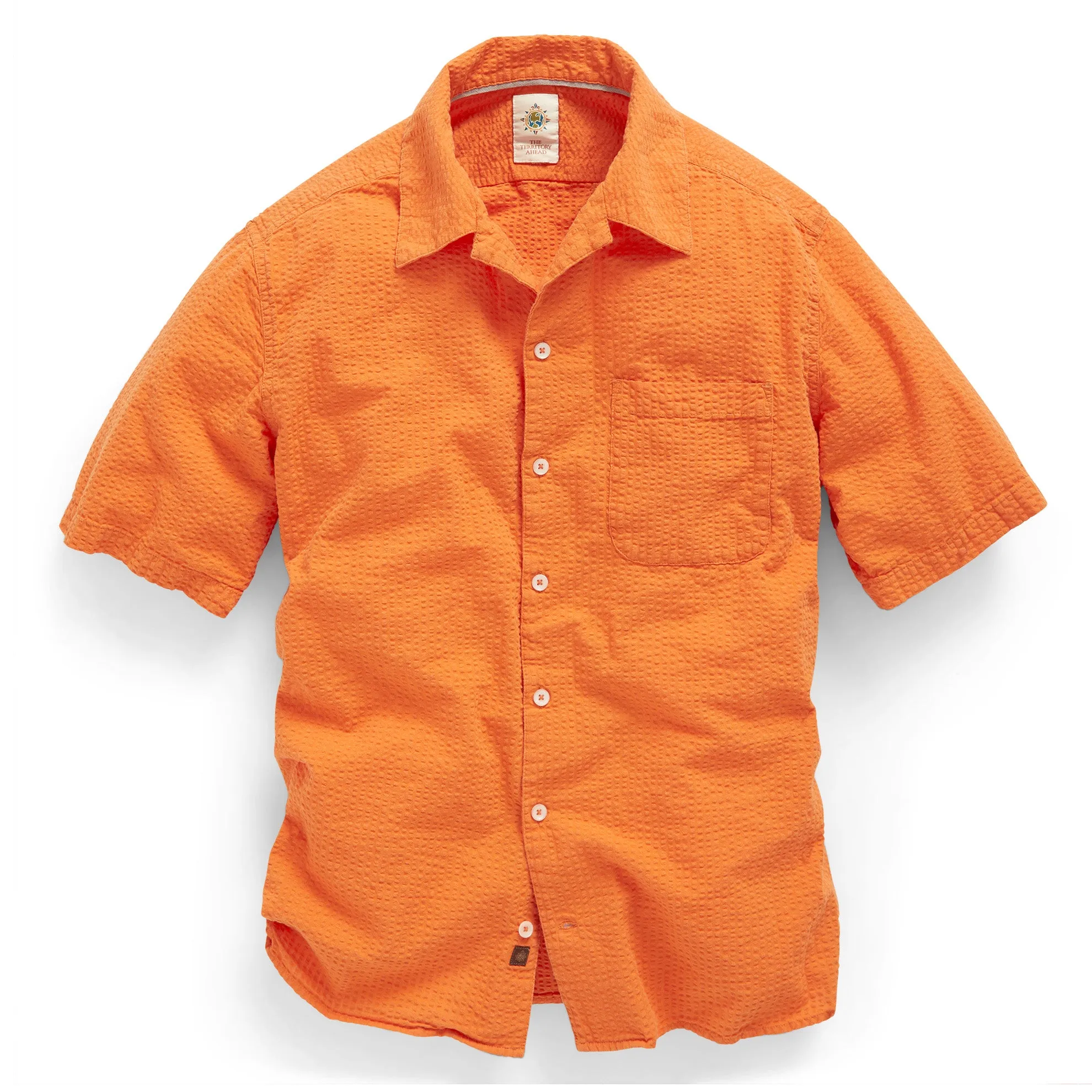 Gregale Short-Sleeve Solid Seersucker Shirt - Tall