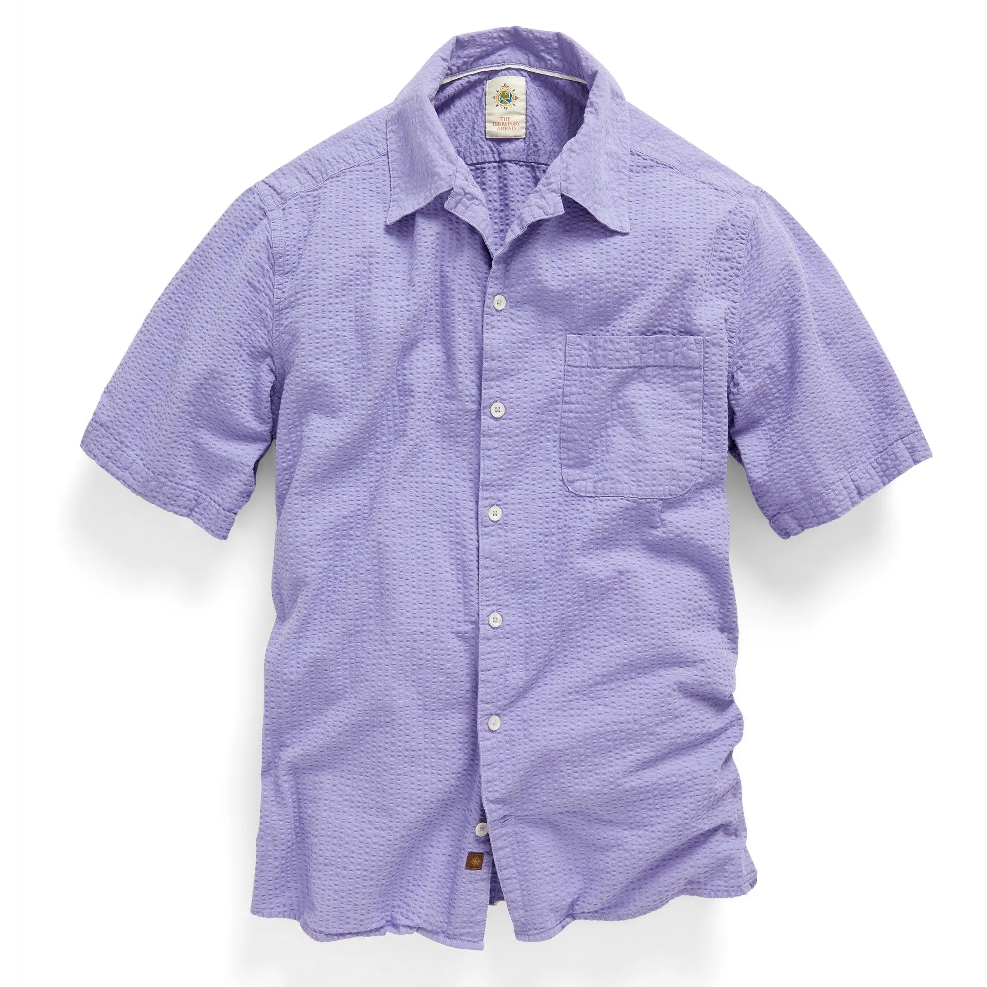 Gregale Short-Sleeve Solid Seersucker Shirt - Tall