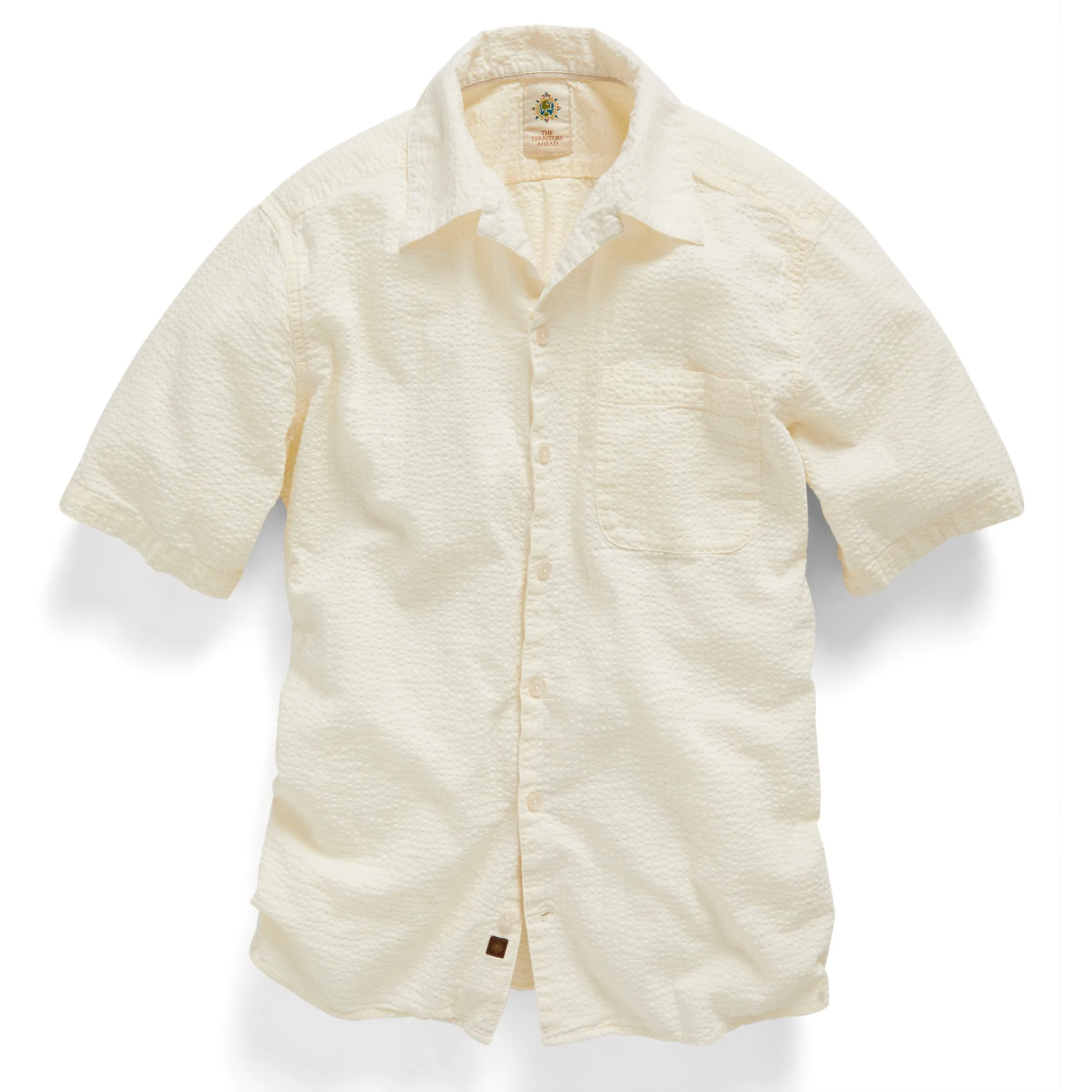 Gregale Short-Sleeve Solid Seersucker Shirt - Tall