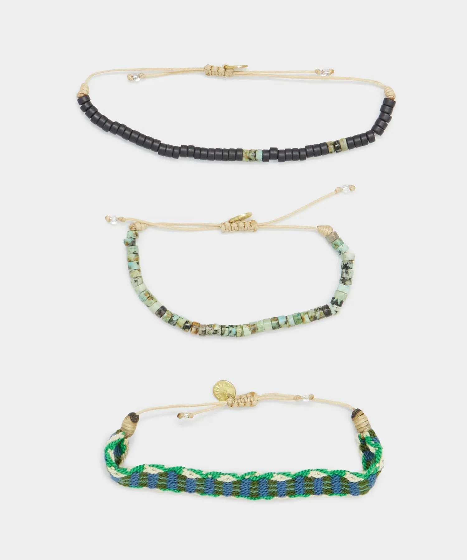 Guanábana Bracelet Set in Jade Green