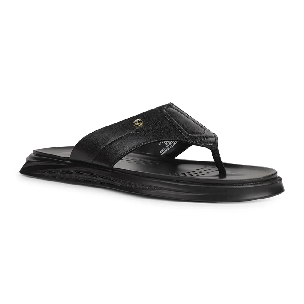 Healers Black Casual Slipper For Men CAMMRY By Liberty