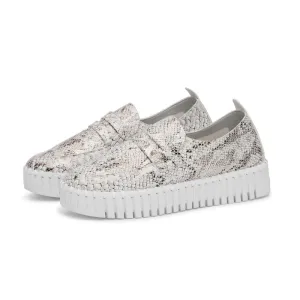 Ilse Jacobsen Tulip Snakeskin Platform - White