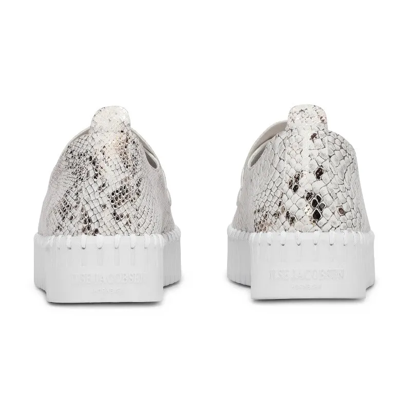 Ilse Jacobsen Tulip Snakeskin Platform - White